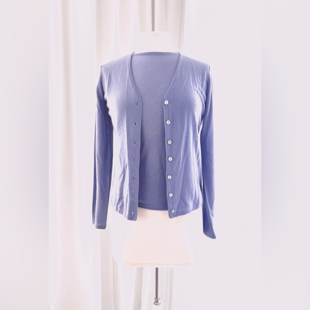 2-PIECE Saks Fifth Avenue CASHMERE Small Indigo (Purple) Sweater with Top